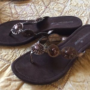 Chocolate brown suede sandal
